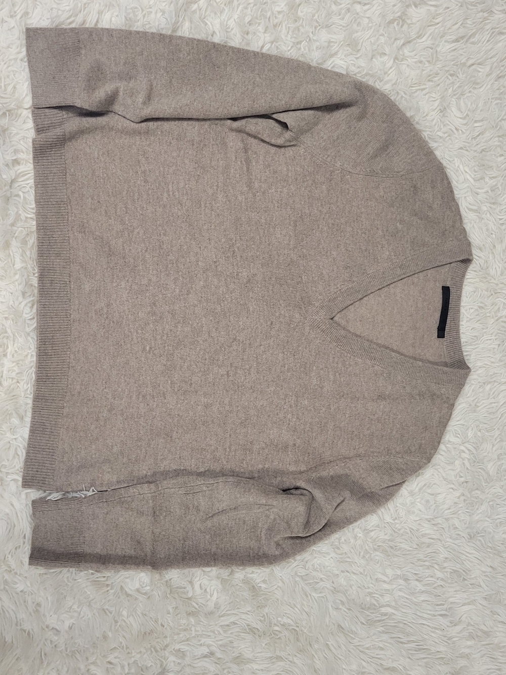 Jenni Kayne Woman's V-Neck Sweater in Light Taupe